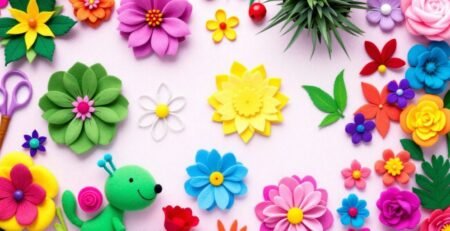 Un assortiment de projets en feutrine colorés et créatifs.